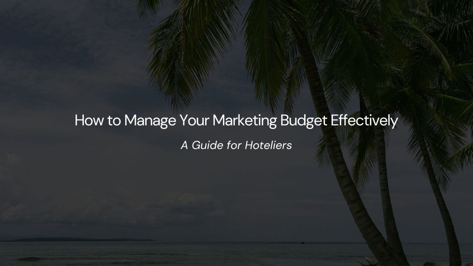 How to Manage Your Marketing Budget Effectively: A Guide for Hoteliers